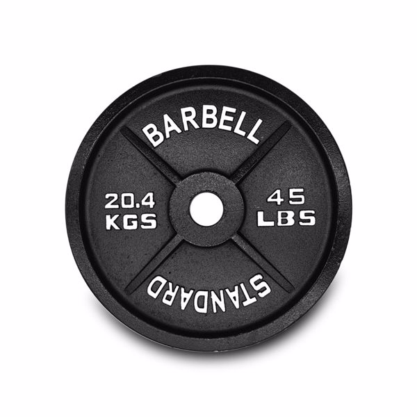 1 PCS 45 Lbs 2 inch Barbell Olympic Cast Iron Weight Plates Workout Fitness Gym