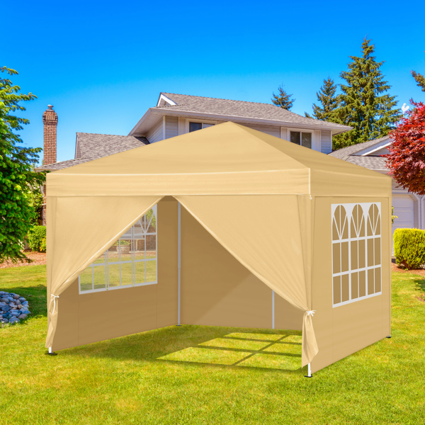 3 x 3m Two Doors & Two Windows Practical Waterproof Right-Angle Folding Tent Khaki