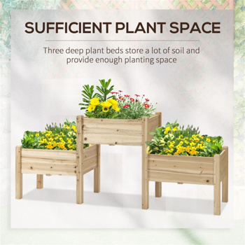 Wooden Planter、Flower shelf,Wood Planter Box-Natural