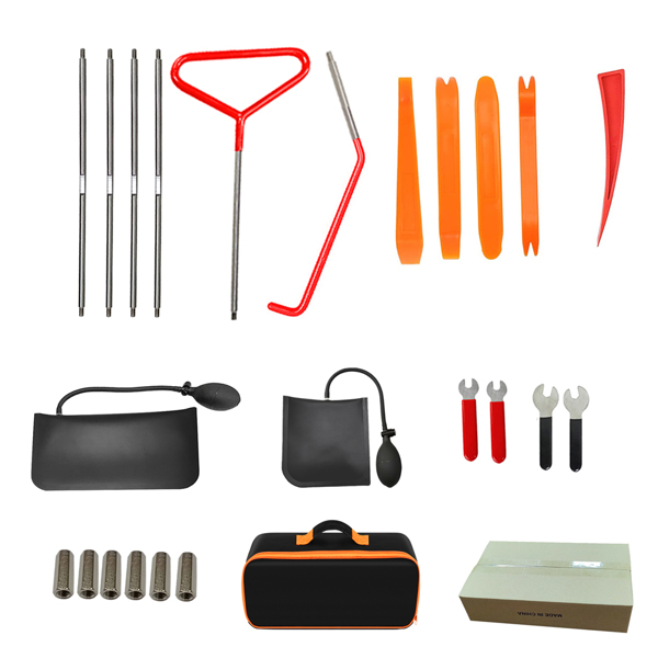 25 piece Ultimate Automotive Emergency Kit - 59 "all-in-one vehicle rescue tool, essential auto accessories, Garage must-have Quick Response Air wedge bag and high pressure pump for car and truck repa