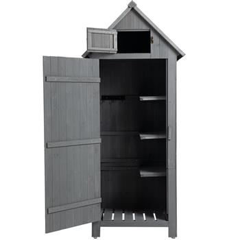 30.3\\"L X 21.3\\"W X 70.5\\"H Outdoor Storage Cabinet Tool Shed Wooden Garden Shed  Gray