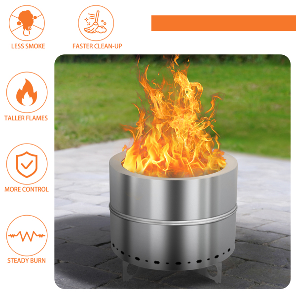 19.3*19.3*16.7in Smokeless Fire pit