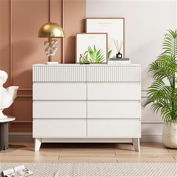 8-Drawer Storage Cabinet with Decorative Finish,for Bedroom,Living Room,Dining Room,Hallways,Easy Assembly