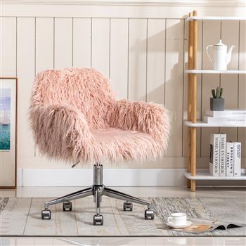 Modern Faux fur home  office chair, fluffy chair for girls, makeup vanity Chair