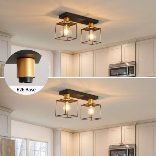 Kimbler 2-Semi Flush Mount Kitchen Pendent Light[No Bulb][Unable to ship on weekends, please place orders with caution]