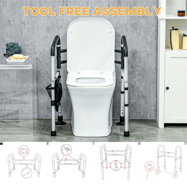  Toilet Grab Bar Toilet Safety Rails with Adjustable Height, Walking Aid