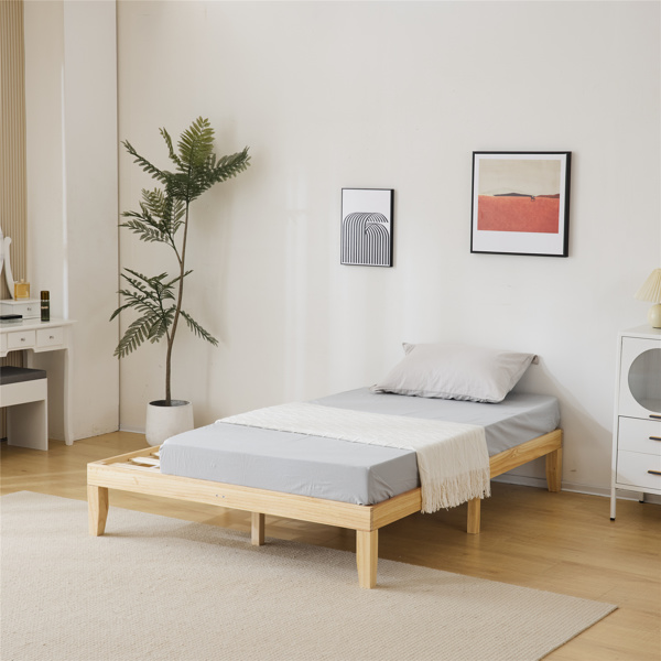 Basic bed frame solid wood color Full 197.2*136*30.5cm wooden bed