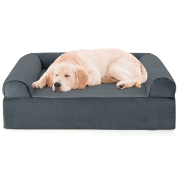 40\\" Orthopedic Dog Sofa Dog Bed Memory Foam Pet Bed Pet Sofa with Headrest for Large Dogs