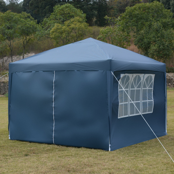 3 x 3m Two Doors & Two Windows Practical Waterproof Right-Angle Folding Tent Blue