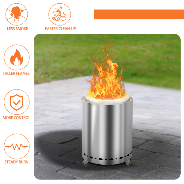 7.1*7.1*9.7in smokeless fire pit 