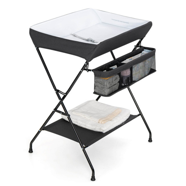 Black Baby Storage Foldable Diaper Changing Table