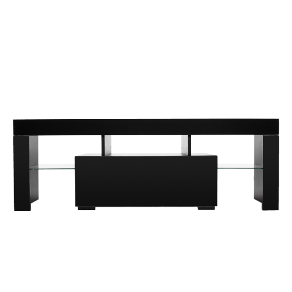 Elegant Household Decoration LED TV Cabinet with Single Drawer Black