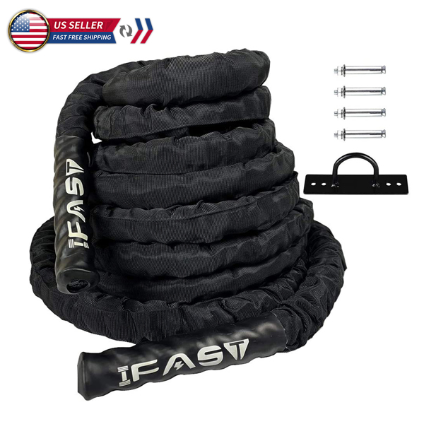 1.5'' 30FT Protective Battle Rope Durable Sleeve Cover 100% Poly Heavy Strength