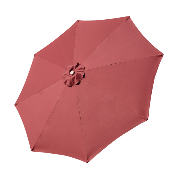 9ft Wooden Umbrella, Outdoor Patio Umbrella, Wood Market Umbrella, Patio Umbrella Wood Pole with Pulley Lift for Garden, Yard, Deck, Pool, Market - RED（No shipments on weekends）