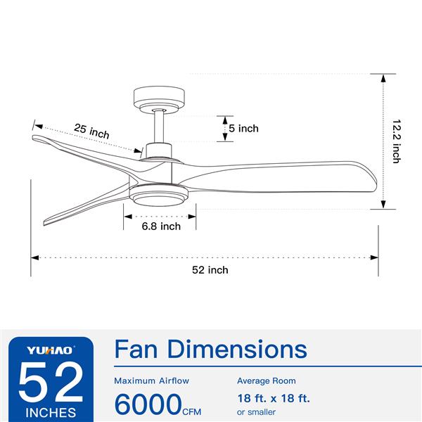 52 in. Integrated LED Indoor Brown Wood Ceiling Fan with Light Kit and Remote Control