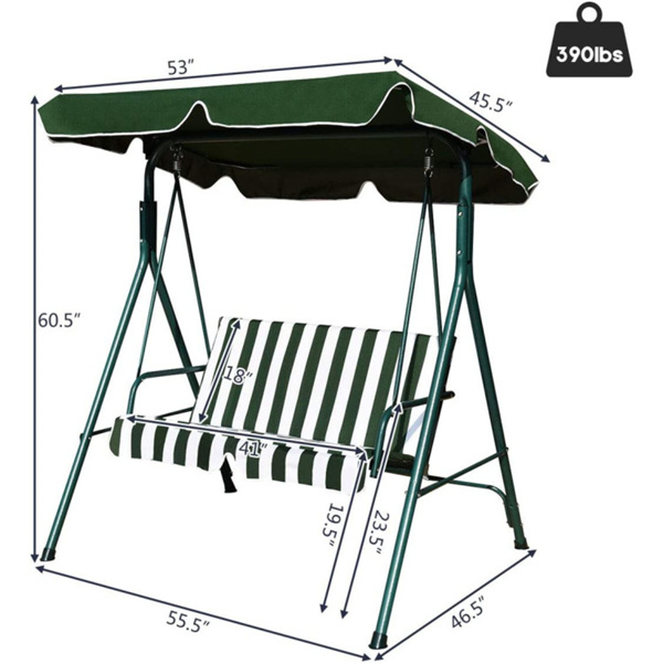 2-Seat Patio Swing Chair with awning