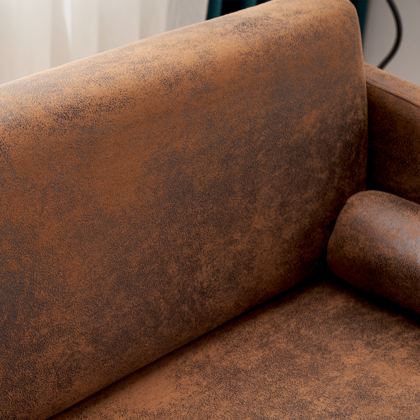 97*71*74cm 1.5 Seats Hot Stamping Cloth Surrounding Chair With Pillow Indoor Circle Chair Dark Brown