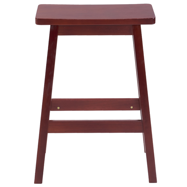 2pcs Pine Wood Saddle Seat Bar Stool Brown