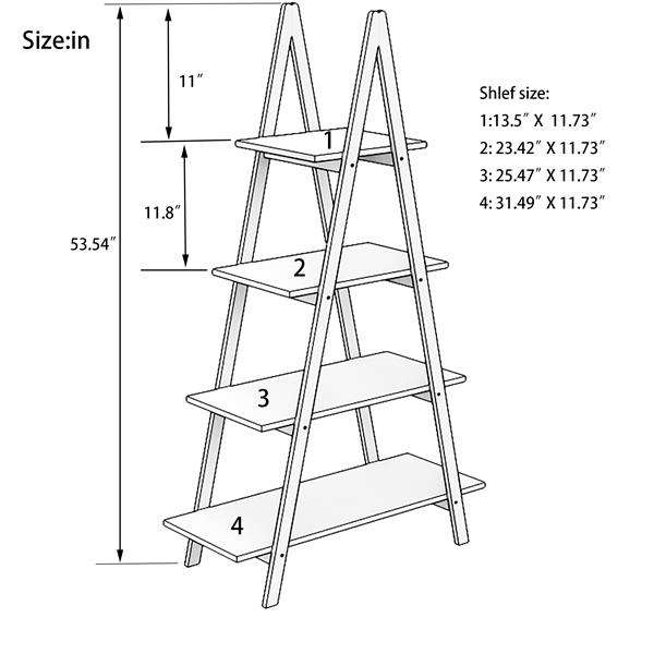 Solid bamboo wood oxford “A”frame ladder display bookshelf