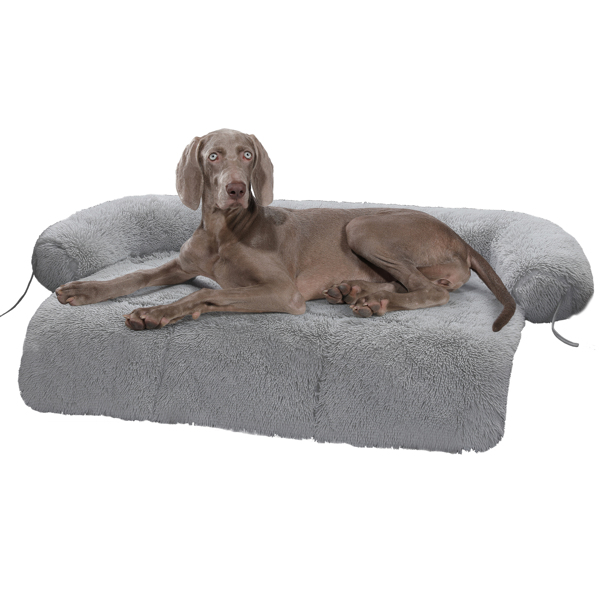 Dog Bed Large Sized Dog, Fluffy Dog Bed Couch Cover, Calming Large Dog Bed, Washable Dog Mat for Furniture Protector,Perfect for Large Dogs and Cats，Grey(Banned shein,unable to ship on weekends)