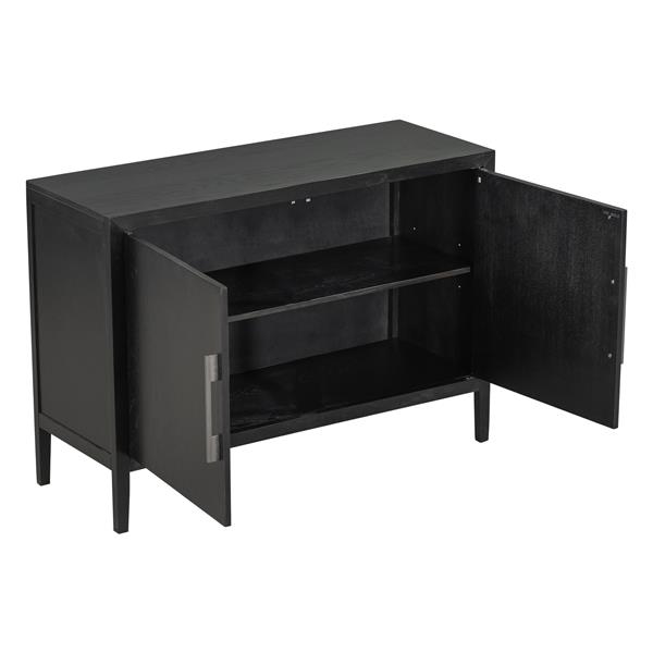 Storage Cabinet Sideboard Wooden Cabinet with 2 Metal handles and 2 Doors for Hallway, Entryway, Living Room