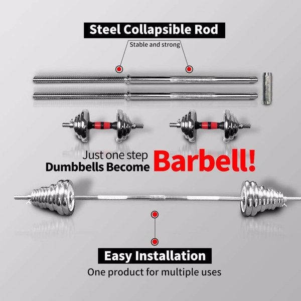 Adjustable Dumbbell Set Home Gym Cast Iron Barbell Sets with Carry Box 110lbs Office Bedroom Workout Dumbbells for Men and Women