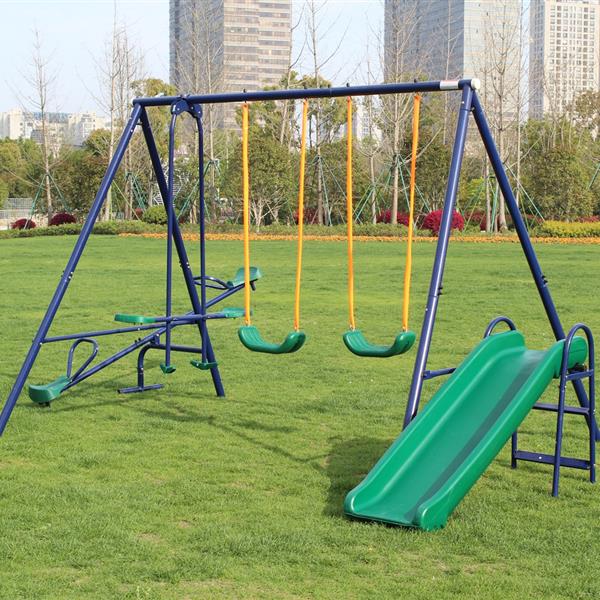 Metal Swing Set w/ Slide