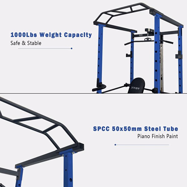 Home Gym sets Multi-functional Power Cage,Home Adjustable Pullup Squat Rack 1000Lbs Capacity Comprehensive Fitness Barbell Rack