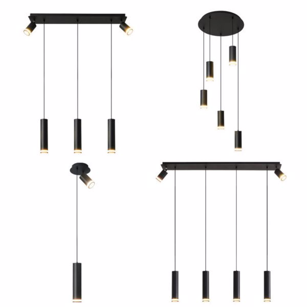 Angelina 6 - Light Matte Black Kitchen Island Pendant[No Bulb][Unable to ship on weekends, please place orders with caution]