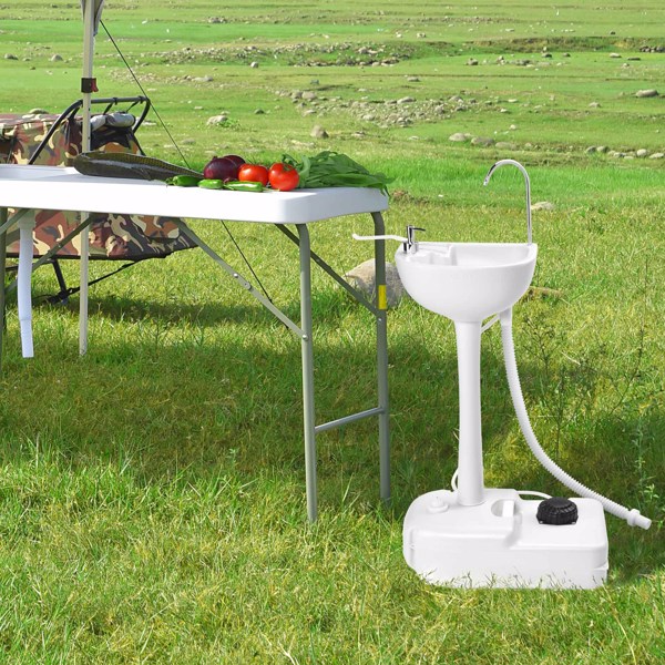  Portable Camping Sink w/Towel Holder & Soap Dispenser - Hand Wash Basin Stand  - For Outdoor Events, Gatherings, Worksite & Camping（No shipments on weekends）