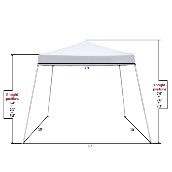 3 x 3M Portable Home Use Waterproof Folding Tent White