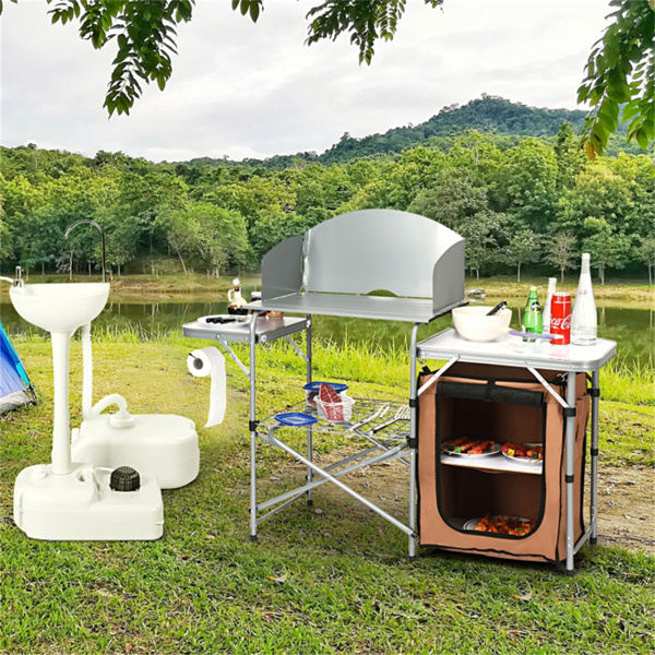 Foldable Camping Kitchen with Windscreen Bag