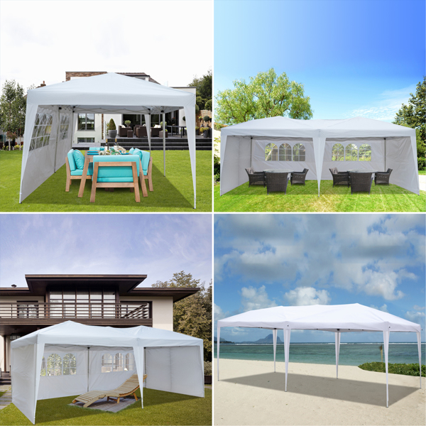 3 x 6m Two Windows Practical Waterproof Folding Tent White