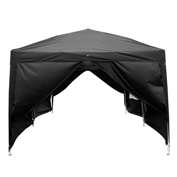 3 x 6m Four Windows Practical Waterproof Folding Tent Black 