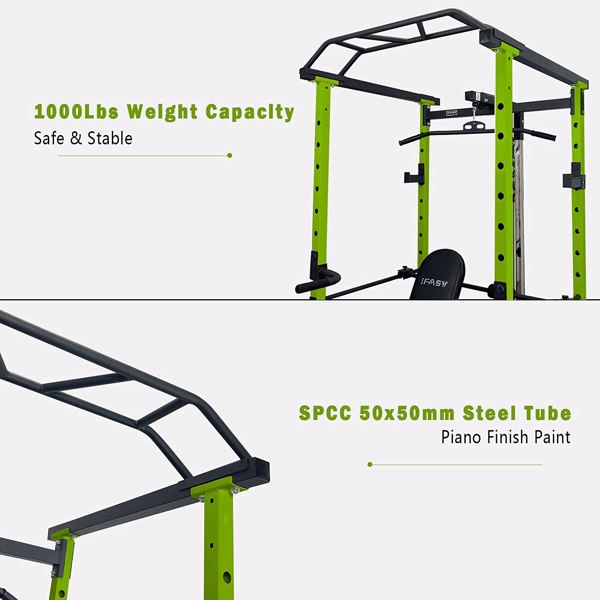 Home Gym sets Multi-functional Power Cage,Home Adjustable Pullup Squat Rack 1000Lbs Capacity Comprehensive Fitness Barbell Rack 4 sets Gym accessories