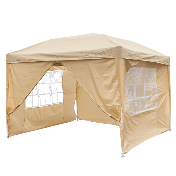 3 x 3m Two Doors & Two Windows Practical Waterproof Right-Angle Folding Tent Khaki