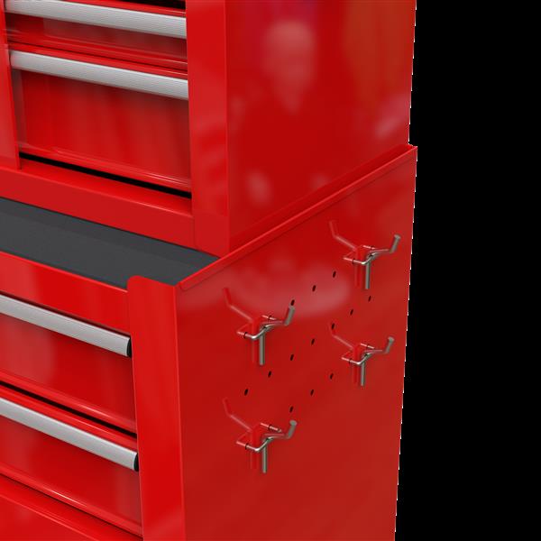 High Capacity Rolling Tool Chest with Wheels and Drawers, 8-Drawer Tool Storage Cabinet--RED