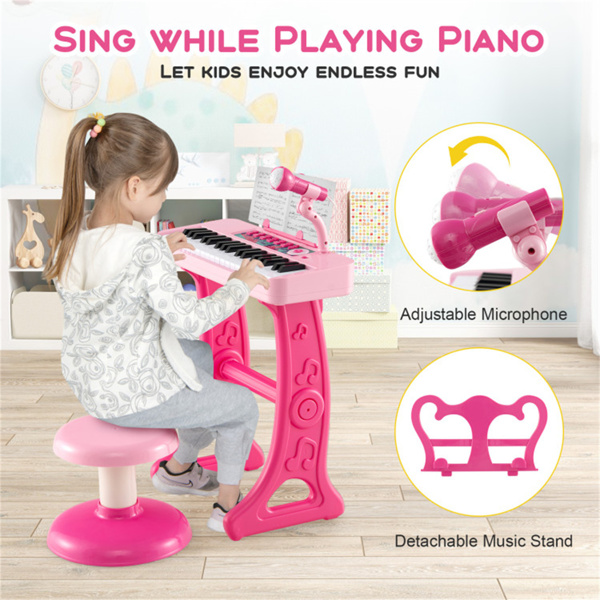 Kids Piano, Keyboard 37-Key Kids Toy Keyboard Piano with Microphone