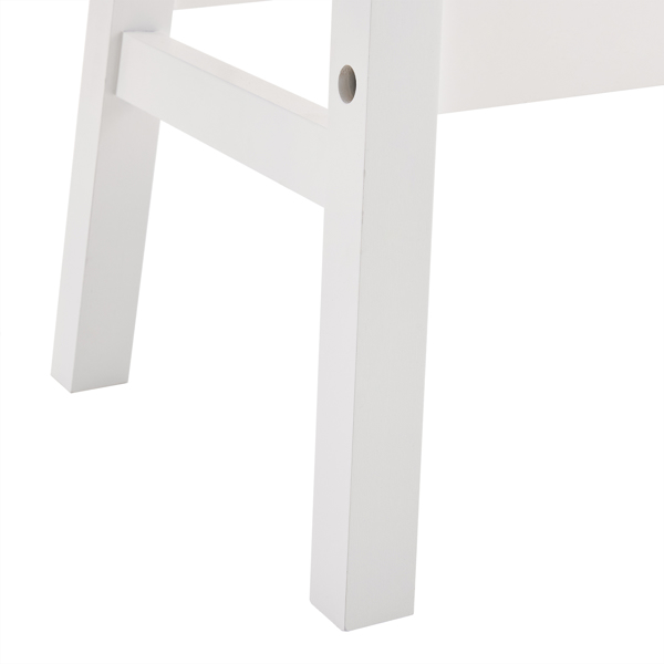 2pcs Pine Wood Saddle Seat Bar Stool White