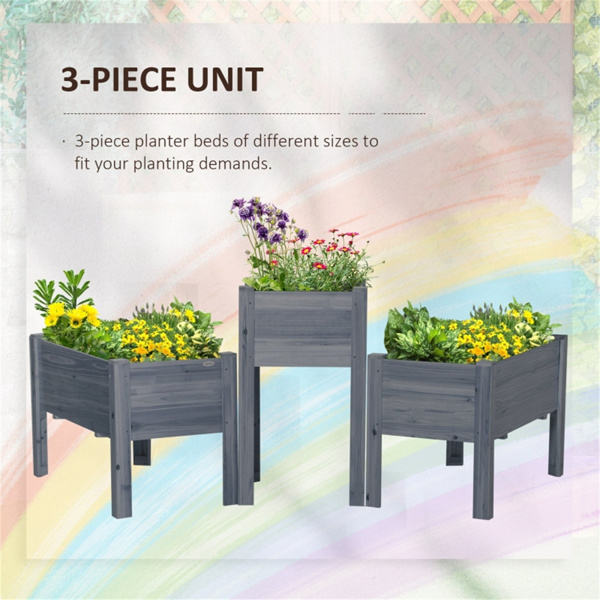 Wooden Planter、Flower shelf,Wood Planter Box-Gray