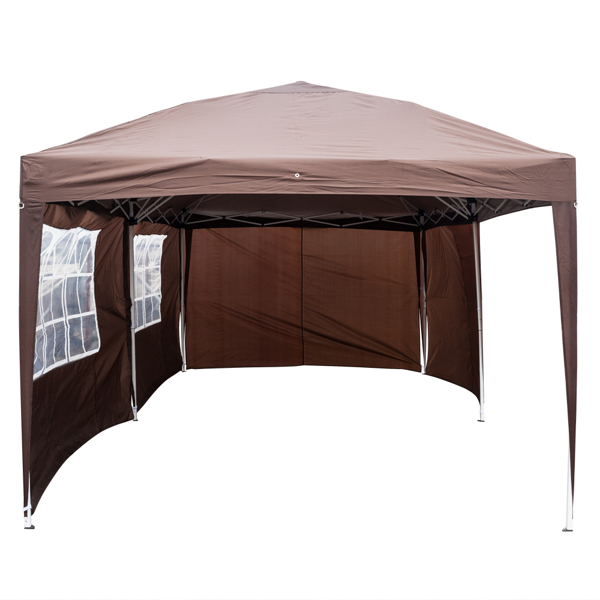 3 x 6m Two Windows Practical Waterproof Folding Tent Dark Coffee  Folding Tent