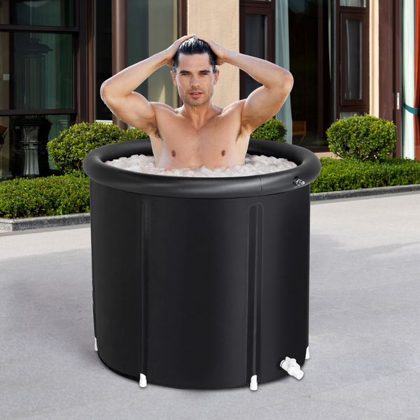 Ice Bath Tub for Athletes with Cover, 105 Gallons Cold Plunge Tub for Recovery, Multiple Layered Portable Ice Bath Plunge Pool, Black