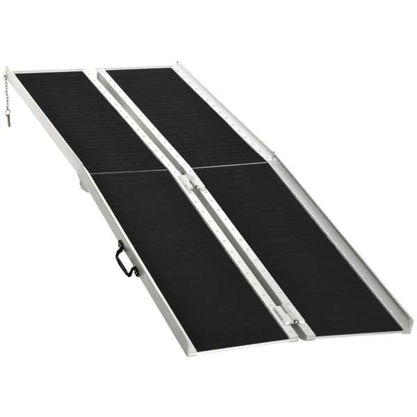 8' Threshold Ramp,Portable Wheelchair Ramp,Carpeted Foldable Handicap Ramp,