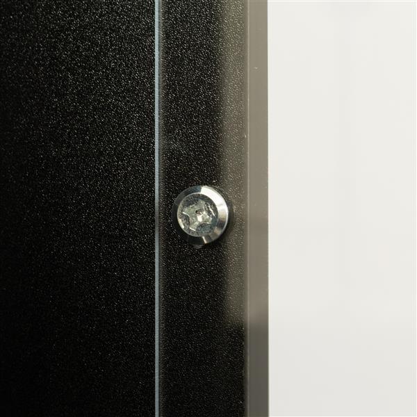 Black side cabinet with aluminum strip lamp,With large storage space