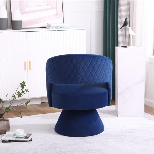 Swivel Accent Chair Armchair, Round Barrel Chair in Fabric for Living Room Bedroom, Blue