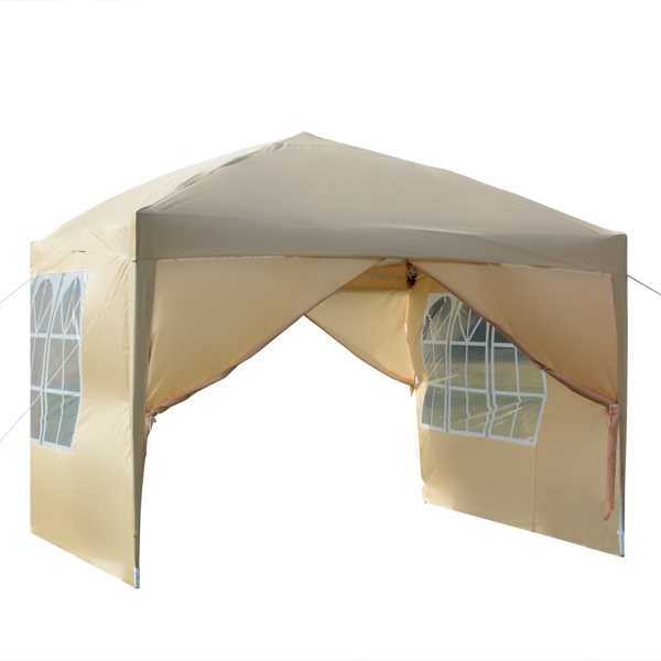 3 x 3m Two Doors & Two Windows Practical Waterproof Right-Angle Folding Tent Khaki