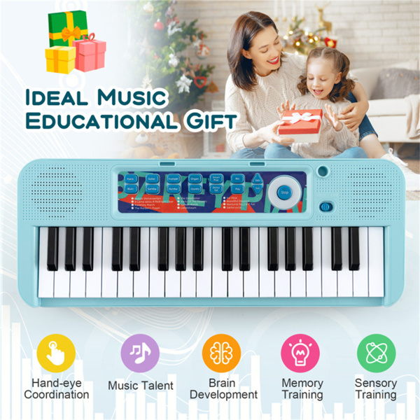 Kids Piano, Keyboard 37-Key Kids Toy Keyboard Piano with Microphone