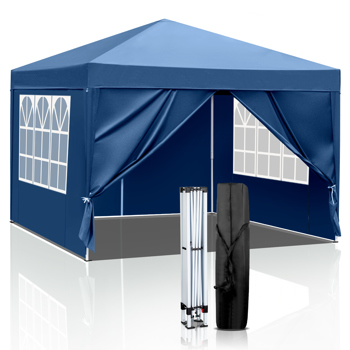 3 x 3m Two Doors & Two Windows Practical Waterproof Right-Angle Folding <b style=\\'color:red\\'>Tent</b> Blue 