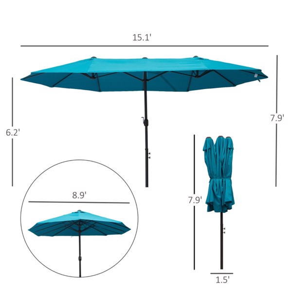 Outdoor beach umbrella/Double-Sided Market Umbrella  ( Amazon Shipping)（Prohibited by WalMart）