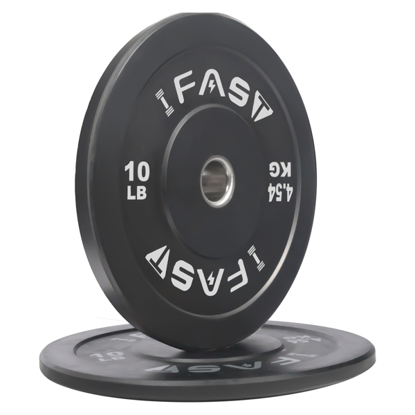 Weight Plates, Rubber Bumper Plates, 2 Inch Steel Insert 10lb Bundle Options Available for Home Gym Strength Training, Weightlifting, Weight Bench Press and Workout